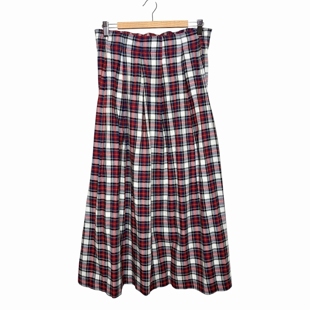 Talbots Vintage Tartan Plaid Pleated Maxi Skirt Womens Size 12 Heritage Preppy